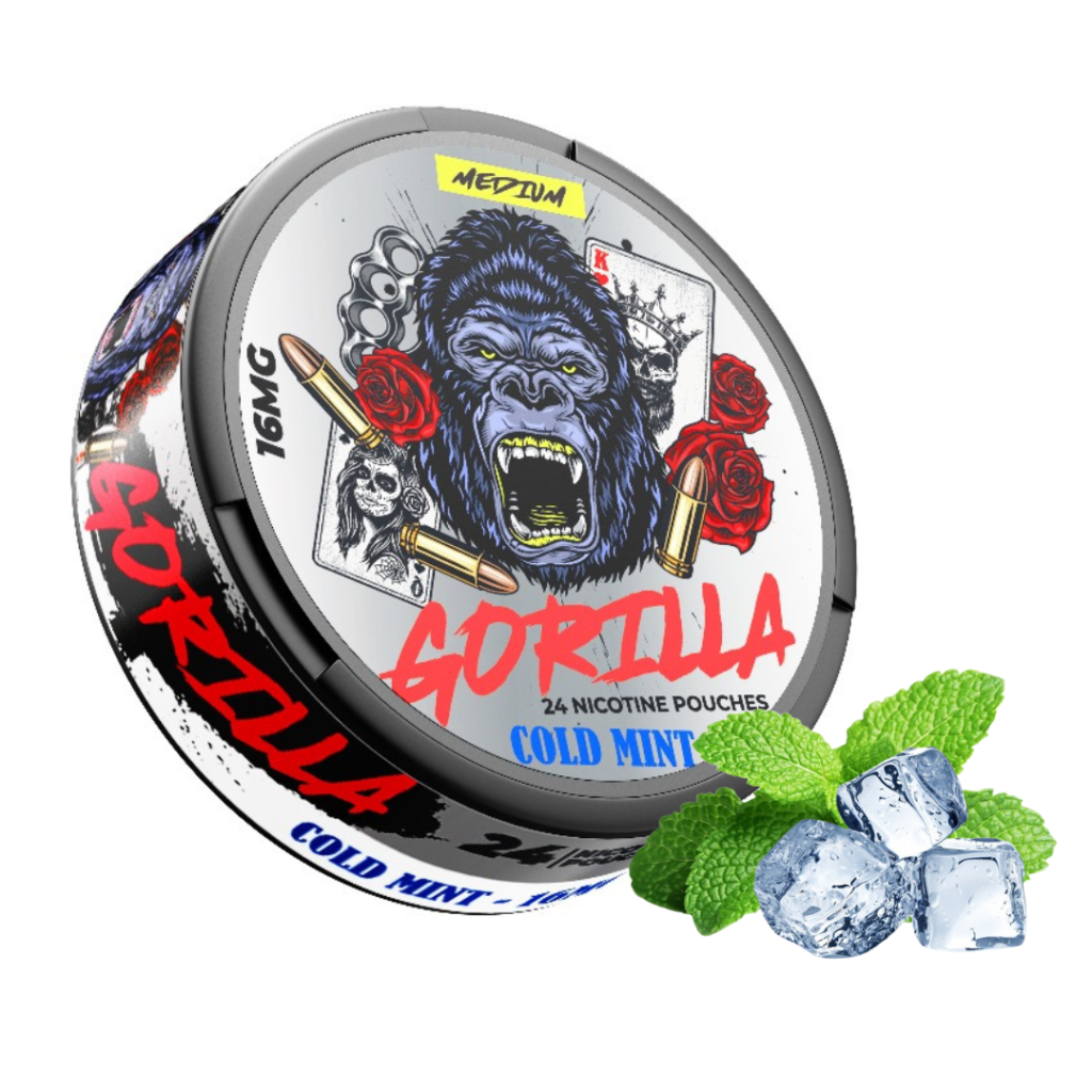 Gorilla medium cold mint – nicotine pouches snus Casablanca Maroc