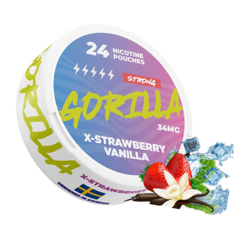 Gorilla strong x-strawberry vanilla – nicotine pouches snus Casablanca Maroc